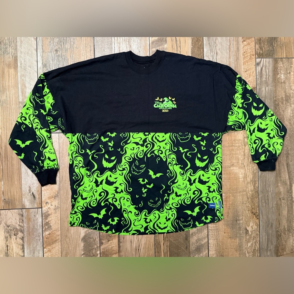 Disney Spirit Jersey Shirt XL Black Green Oogie Boogie Bash 2023 Glow in Dark